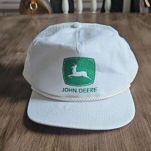 John Deere Green Logo White Snapback Trucker Hat